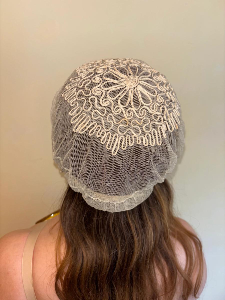 1920s French Bonnet with Yellow Ribbon product image