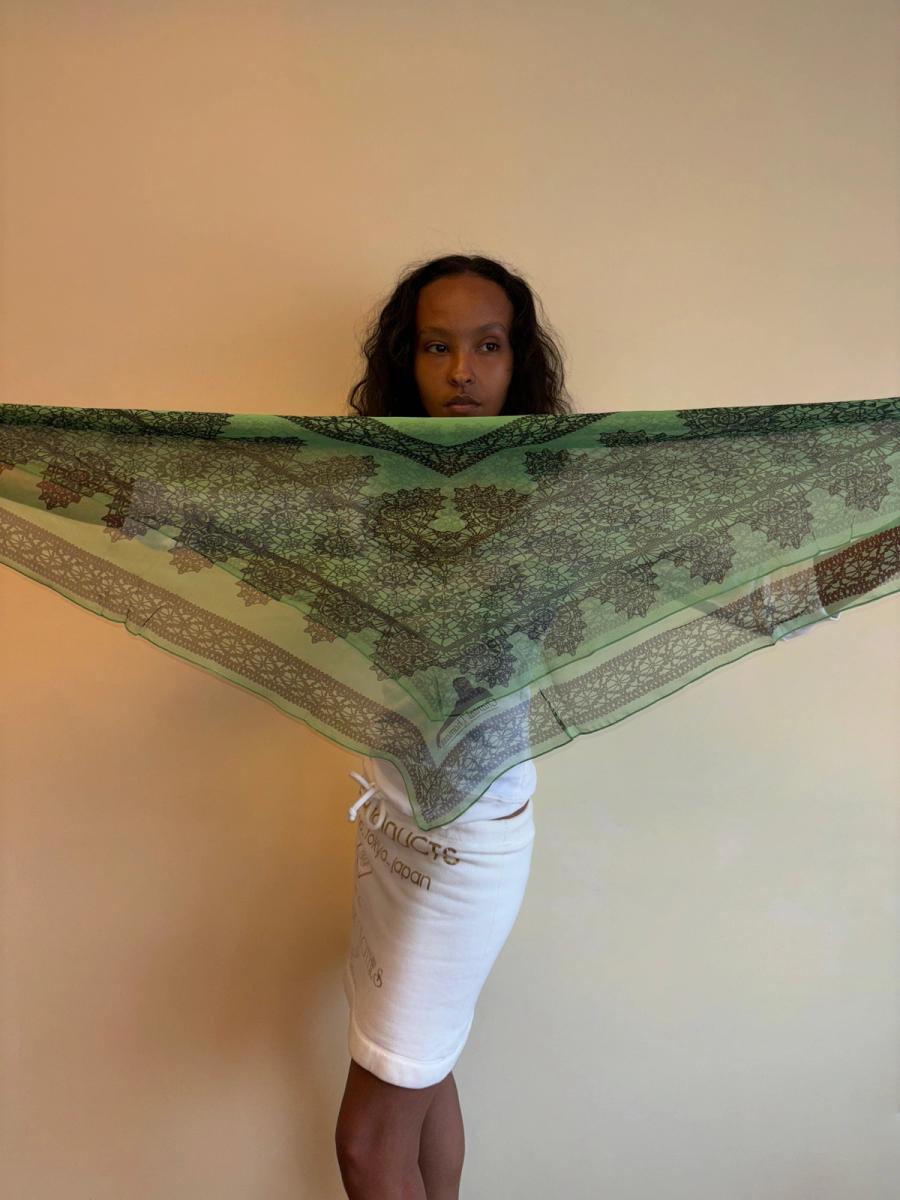 80s Chantal Thomass Trompe L'oeil Lace Handkerchief product image