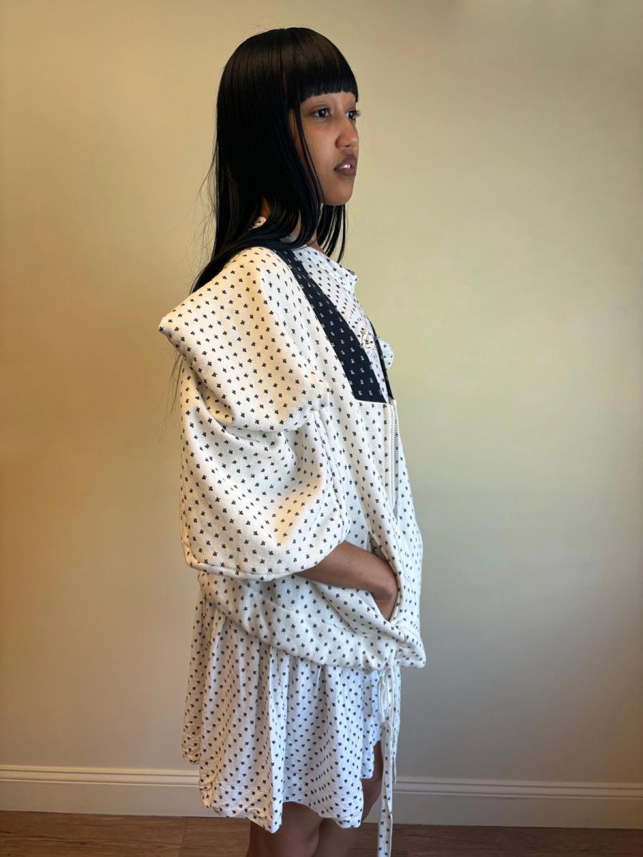 Bernhard Willhelm White Faux Ermine Sweatshirt product image