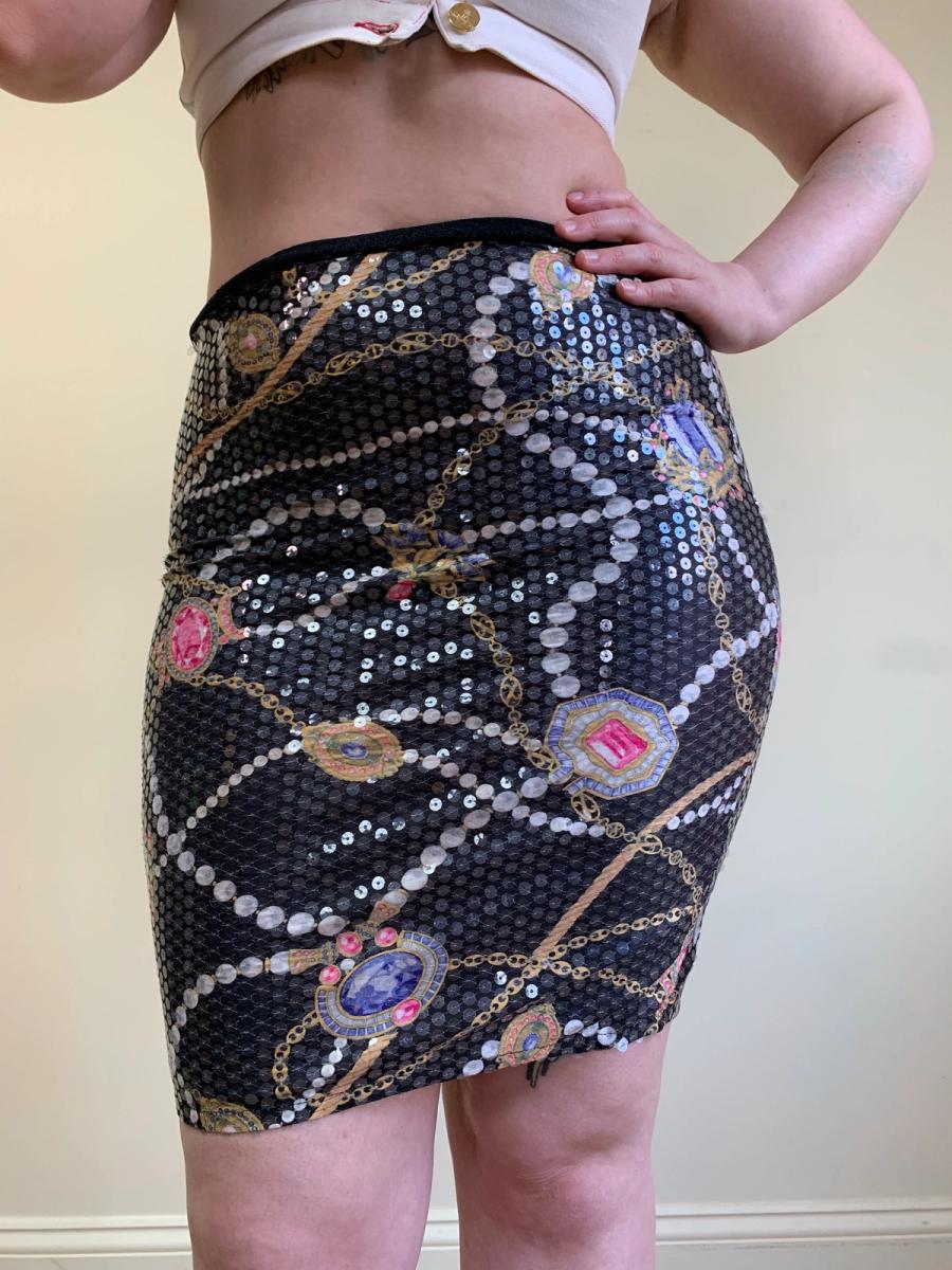 1980s Yvan & Marzia Jewel Box Print Skirt product image