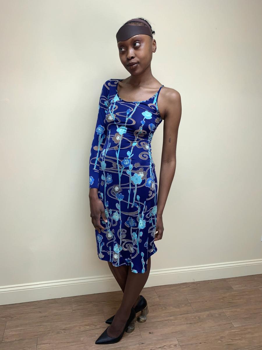 90s Jean Colonna Asymmetrical Burnout Dress product image