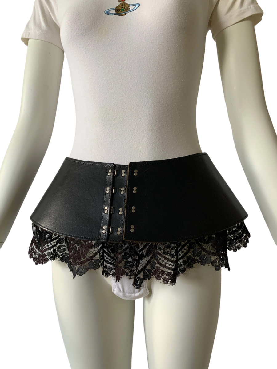 Jean Paul Gautier Gibo Leather and Lace Belt
