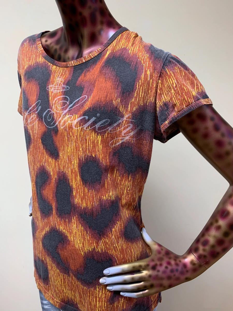 90s Vivienne Westwood 'Cafe Society' Cheetah Print T-shirt product image