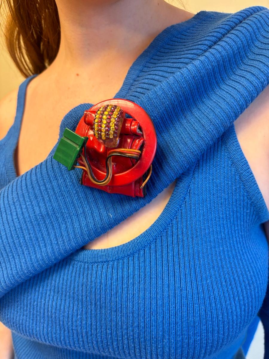 Rare 80s Liliane Muller Electronic Brooch product image