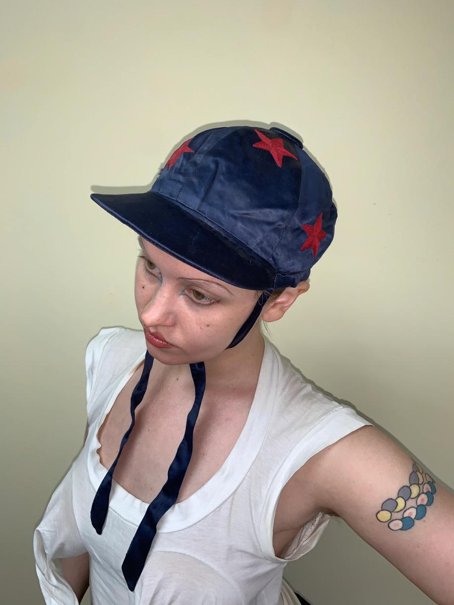 1920s Embroidered Star Female Jockey Cap product image