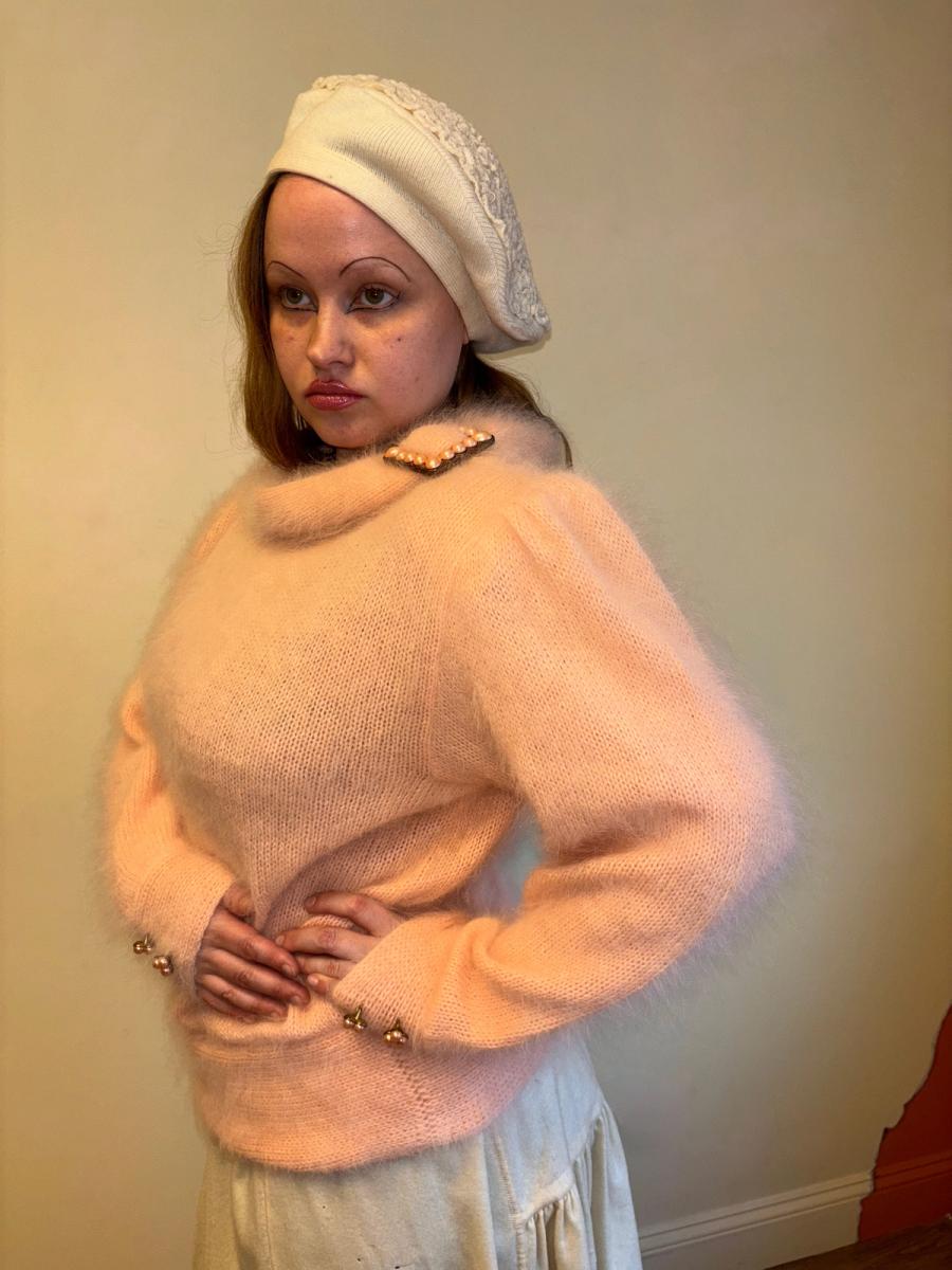 1980s Angora Pink Sweater product image
