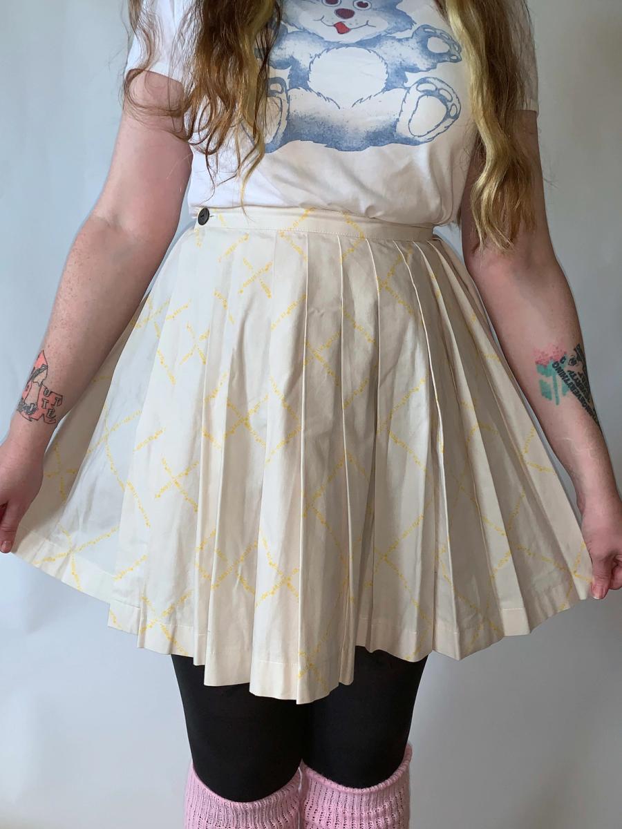 Beauty: Beast Pleated Digital Text Skirt