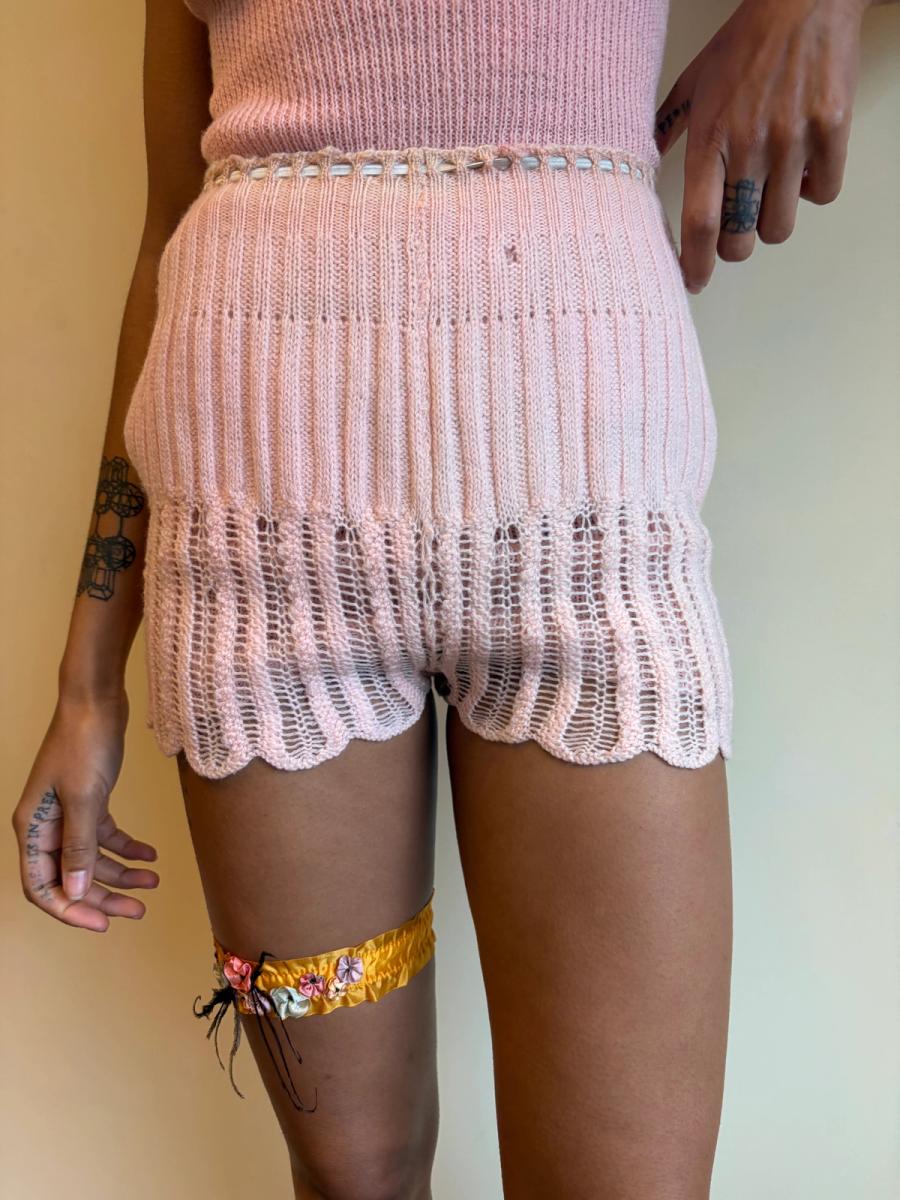 1930s French Handknit Scalloped Shorts  product image