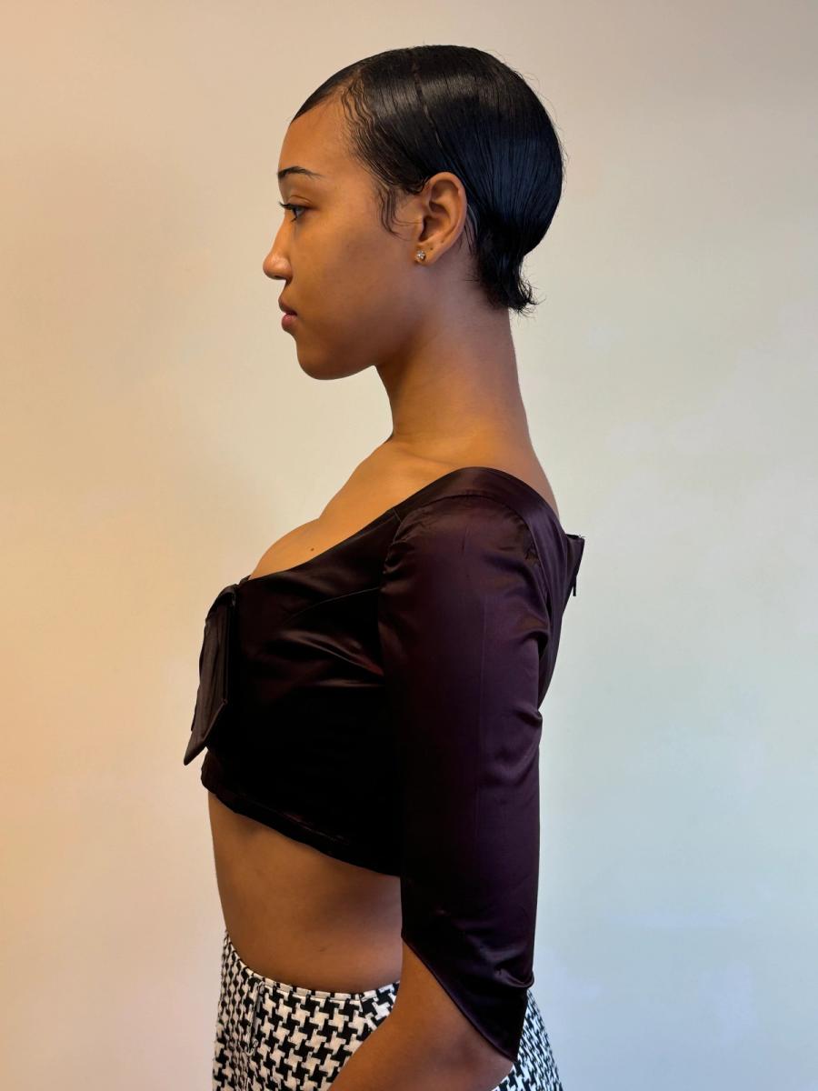 90s Vivienne Westwood Short Corset With Sleeves & Bow product image