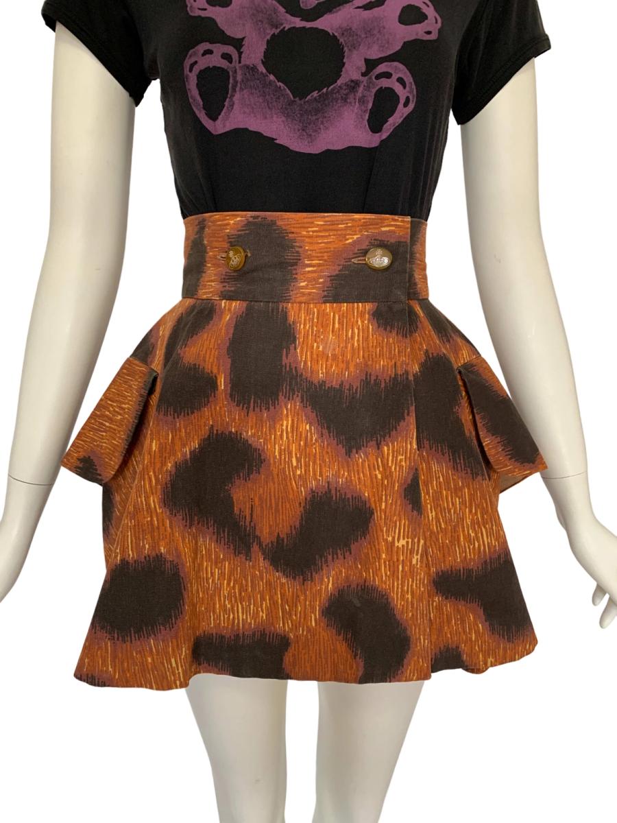 Vivienne Westwood Rare SS94 Café Society Cheetah Skirt
