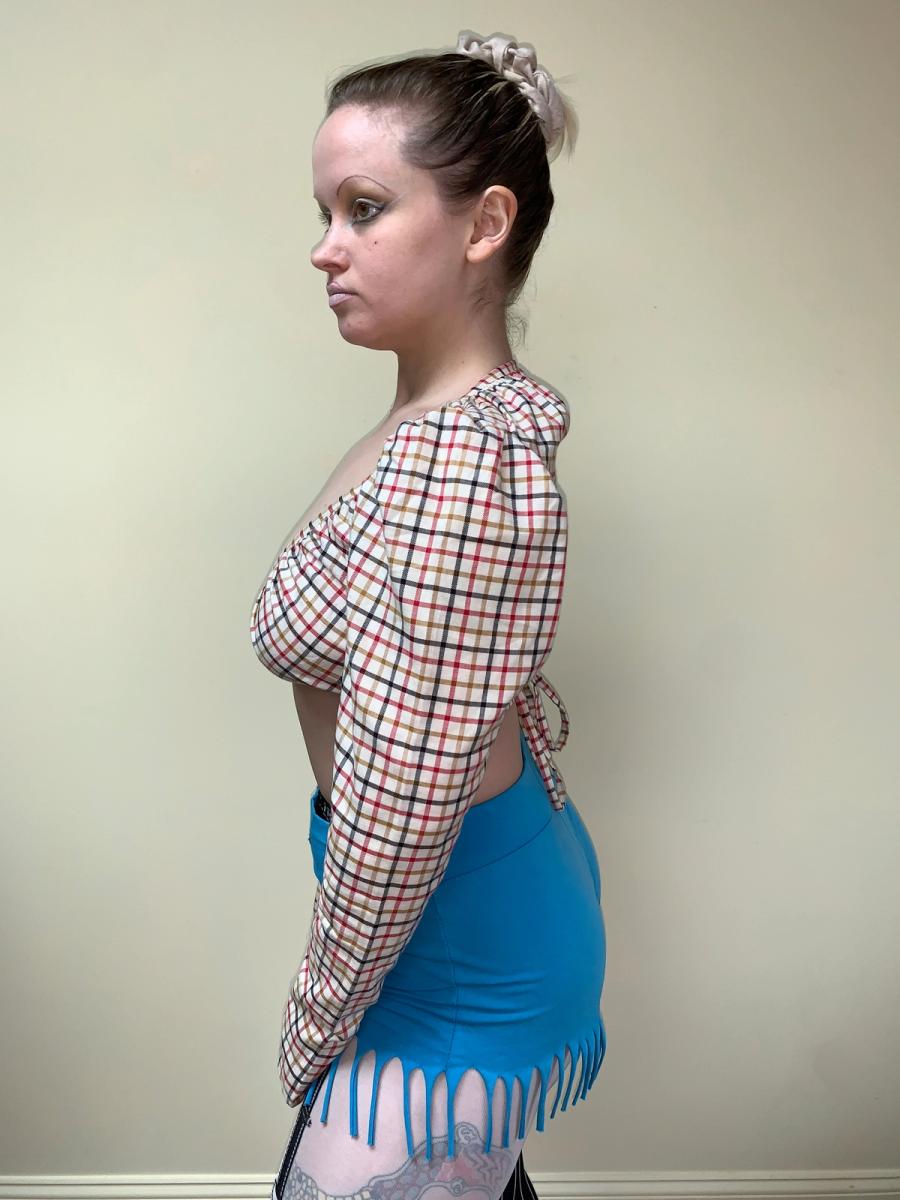 90s Vivienne Westwood Gold Label Checked Plaid Wrap Top  product image