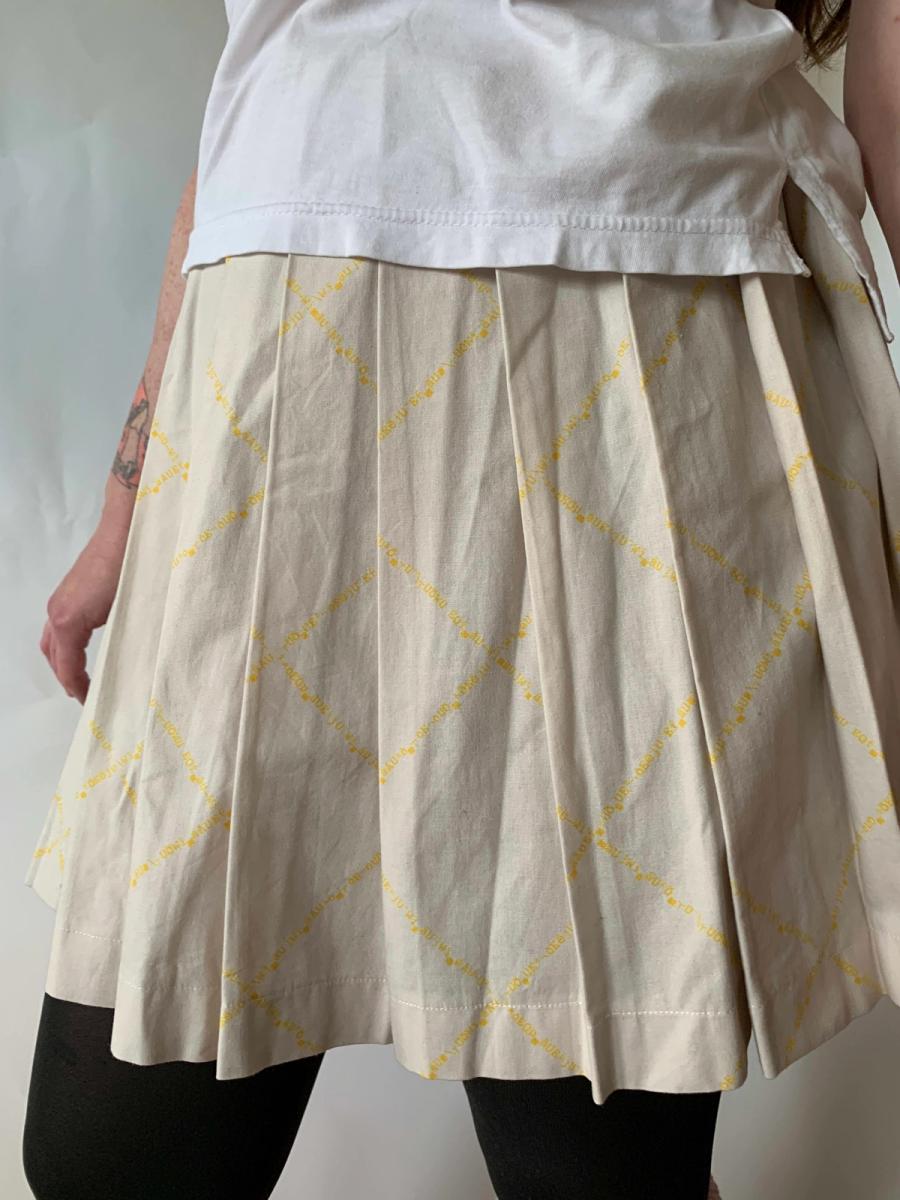 Beauty: Beast Pleated Digital Text Skirt product image