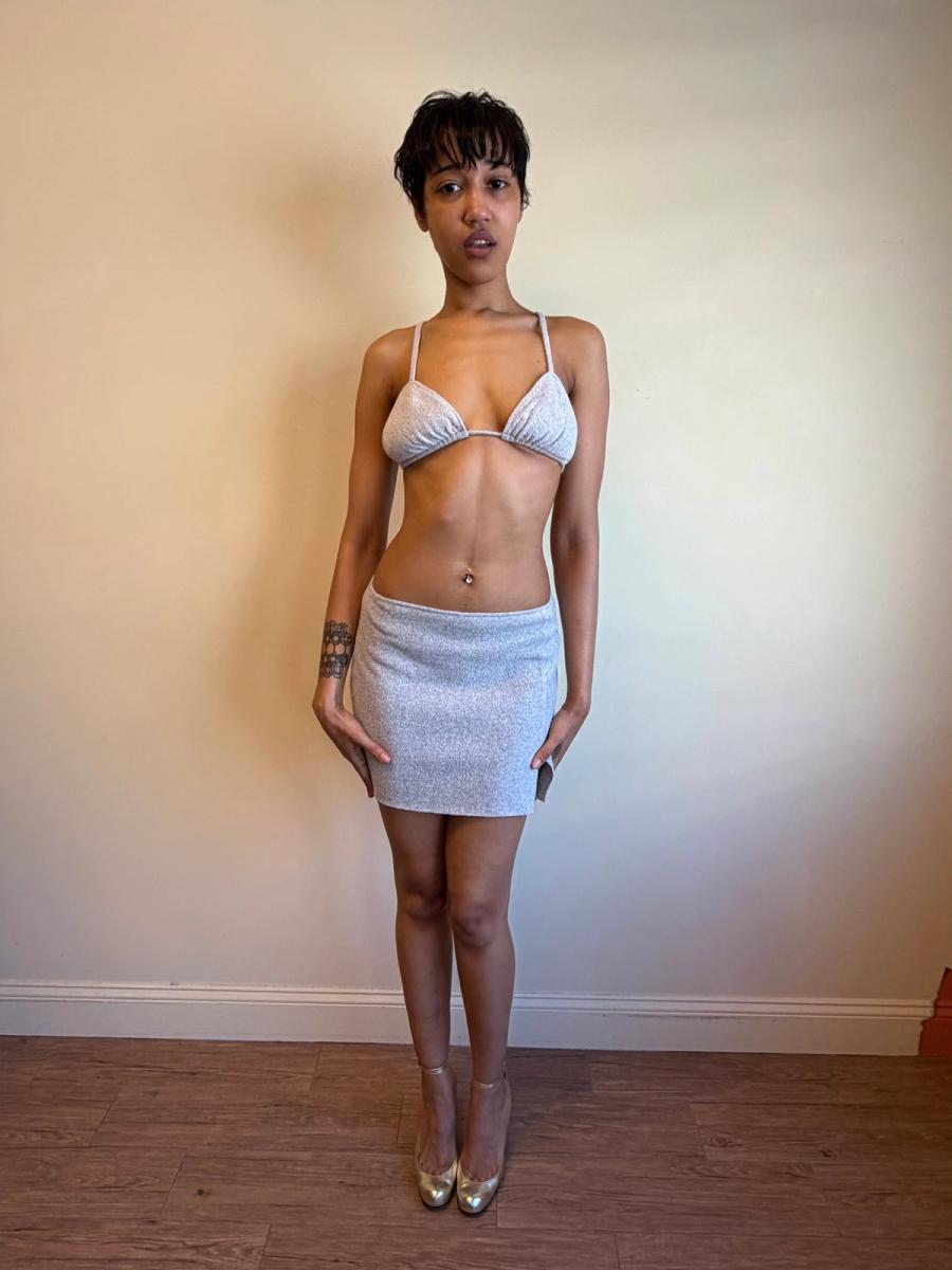 90s Norma Kamali Fleece Bikini Set product image