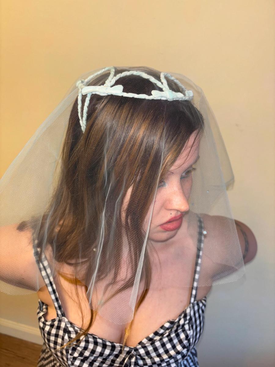1950s Fascinator with Rhinestone Veil  product image