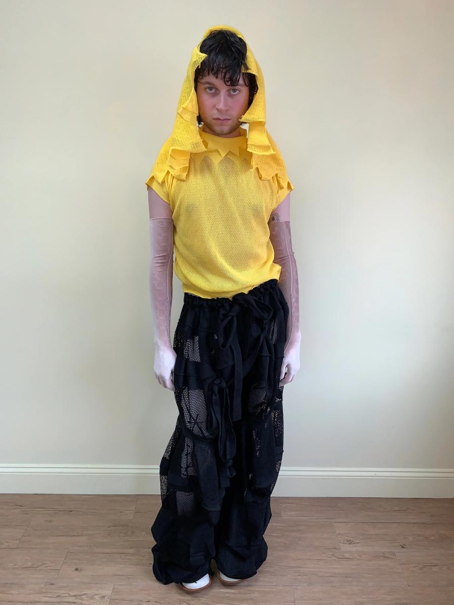 Issey Miyake APOC Yellow Pleated Top With Hood product image