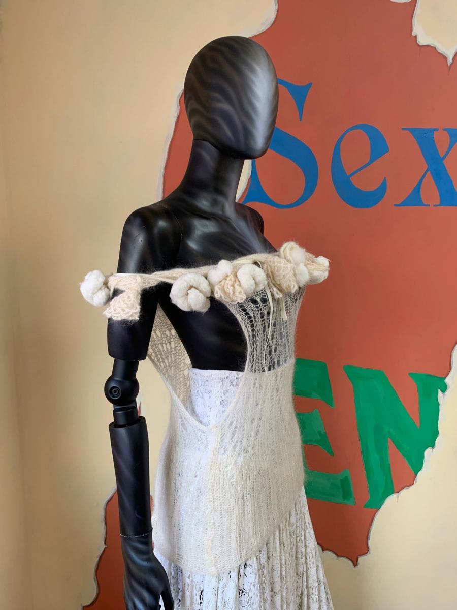 20,000,000 fragments Mohair Knit Top with Sculptural Neckline product image