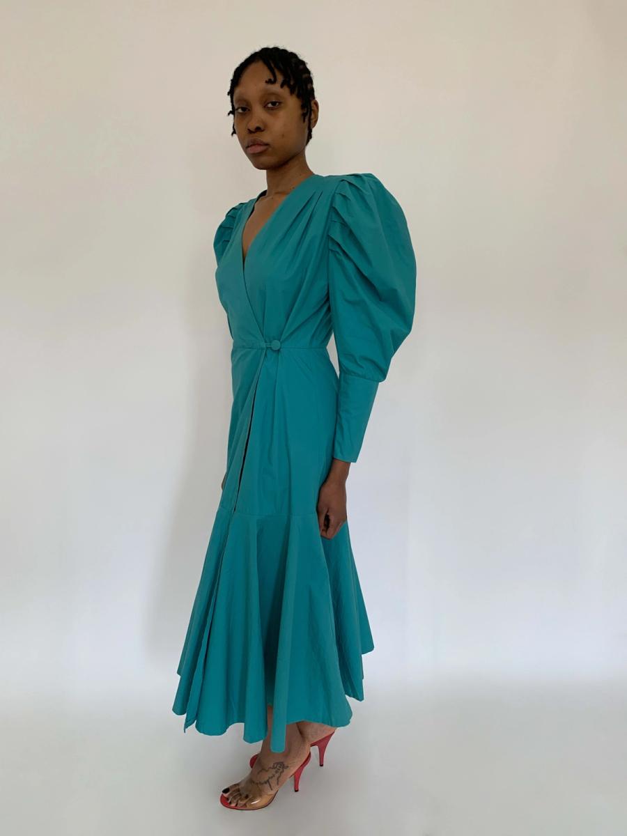 80s Norma Kamali Mutton Sleeve Dress product image
