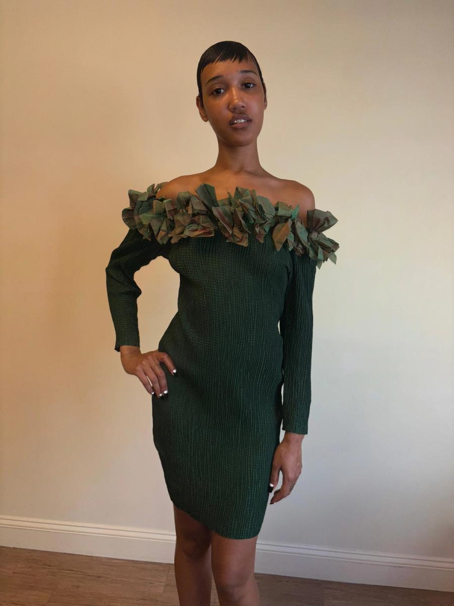 80s Lolita Lempicka Green Bow Dress product image