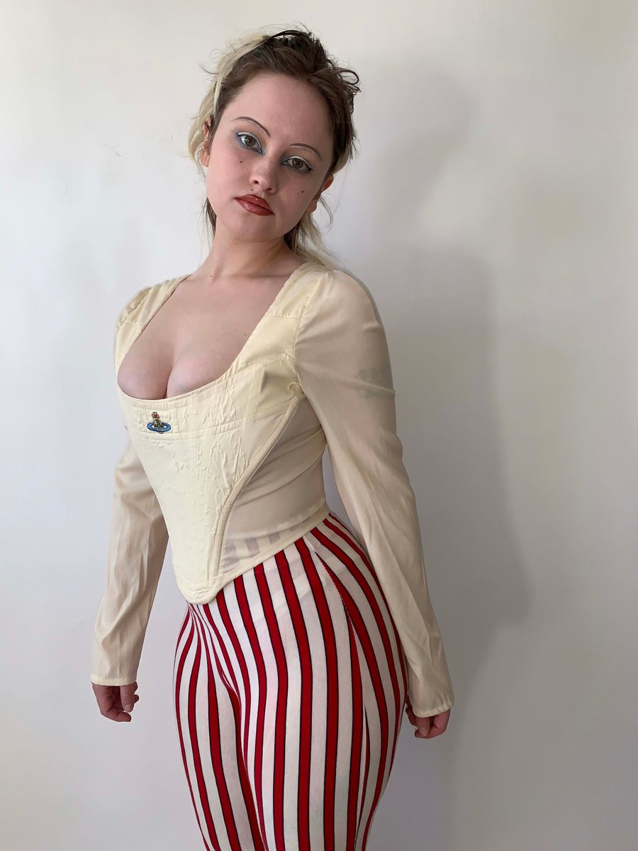 90s Vivienne Westwood Longsleeve Cream Corset product image