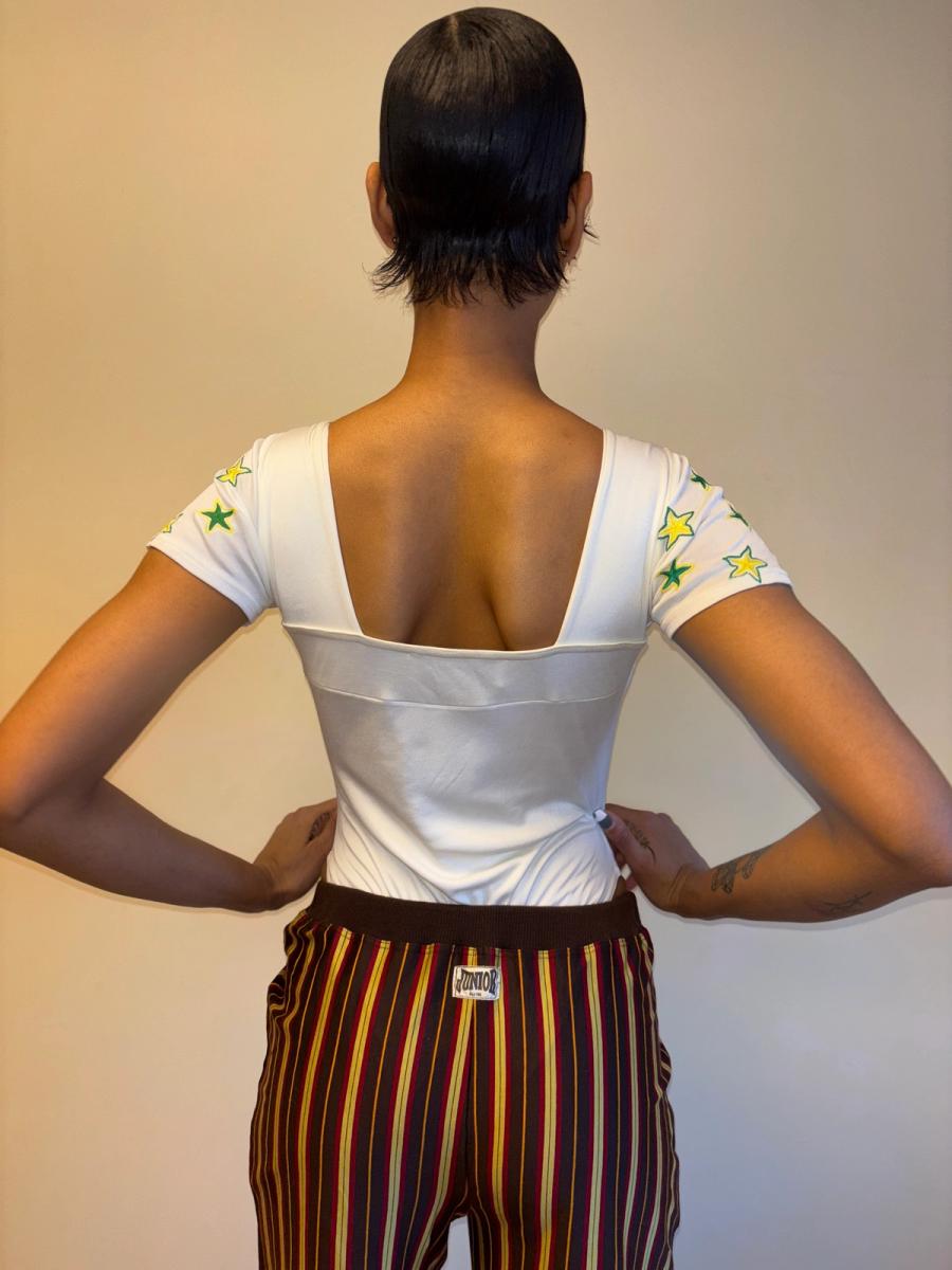 Christian Llinares Satin Leotard with Green Stars product image