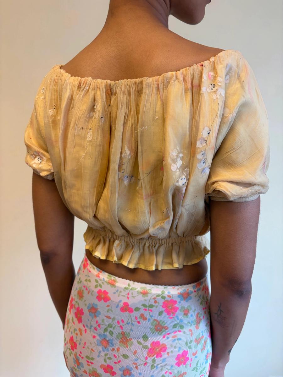Vintage French Handpainted Silk Top  product image