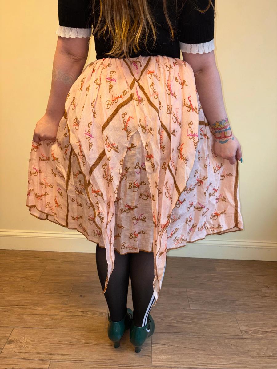 70s Laura Biagiotti Apron Signature Skirt product image