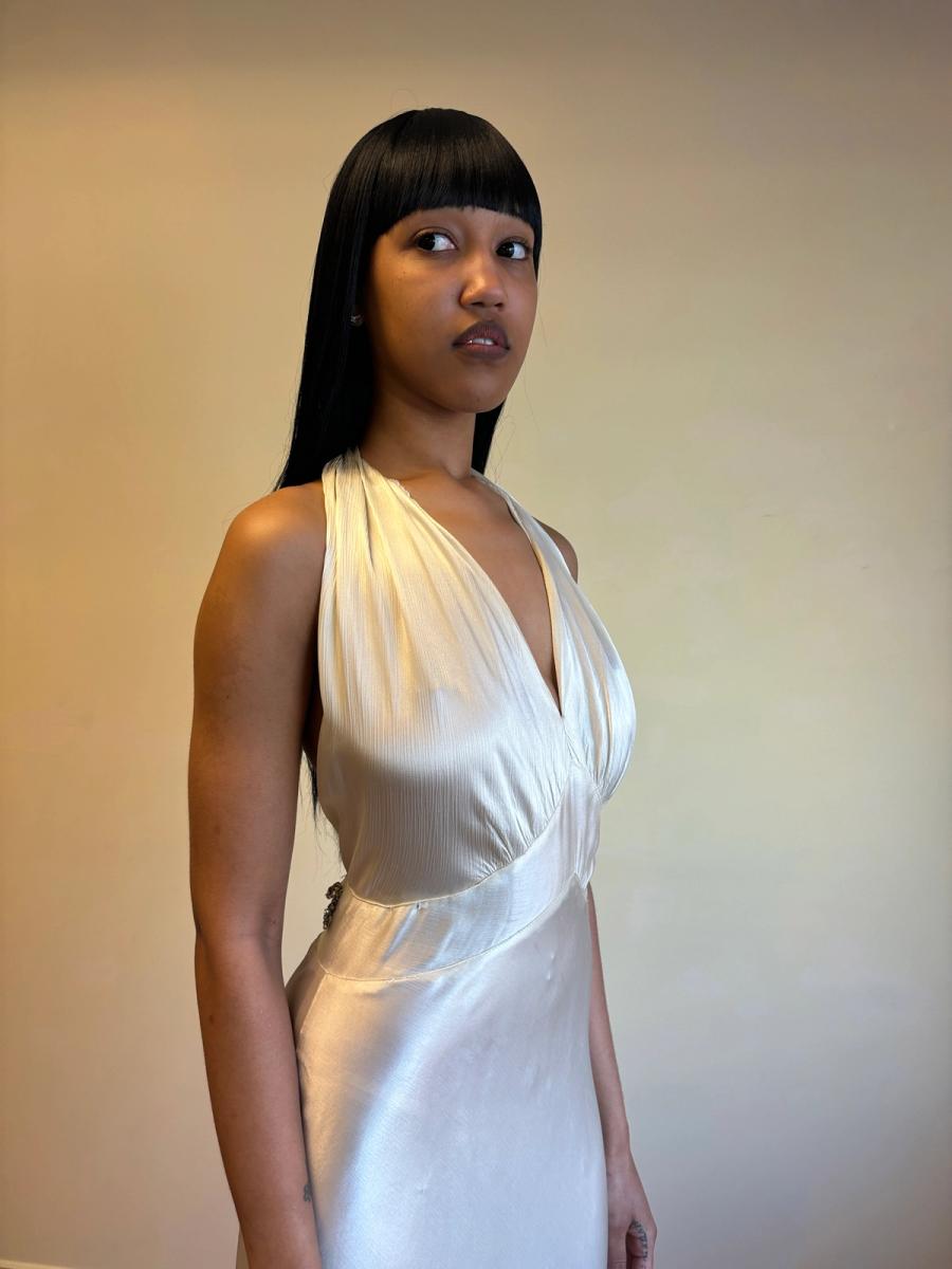 1930s Liquid Satin Jean Harlow Gown  product image