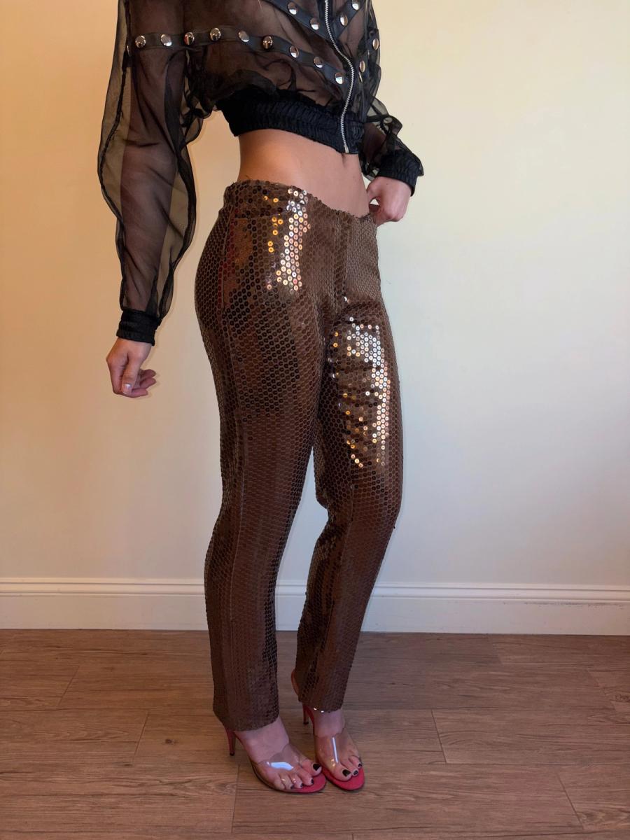 Paco Rabanne Brown Sequin Pants product image