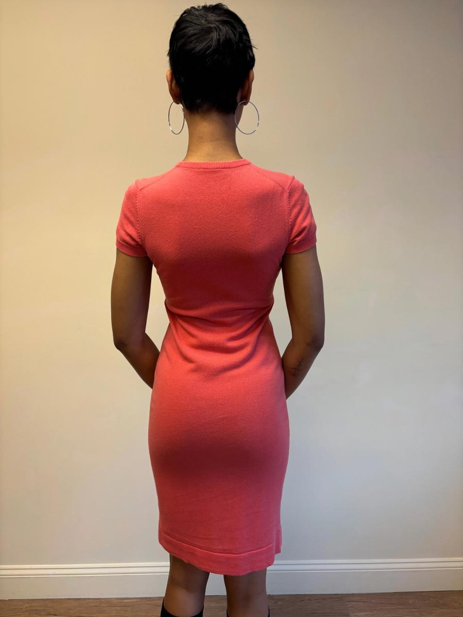 Vintage Vivienne Westwood Coral Pink Knit Orb Dress product image