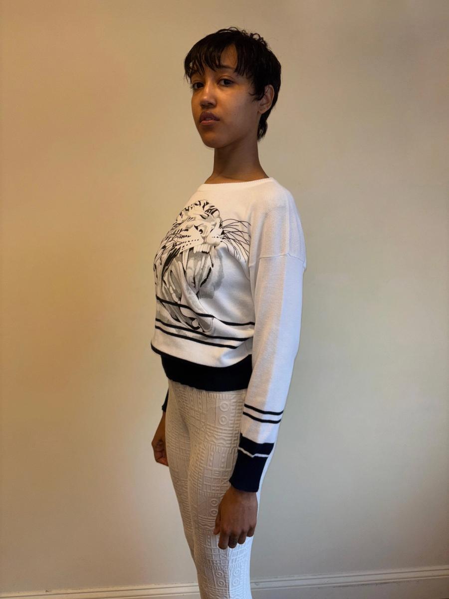 80s Krizia Hissing Big Cat Sweater product image