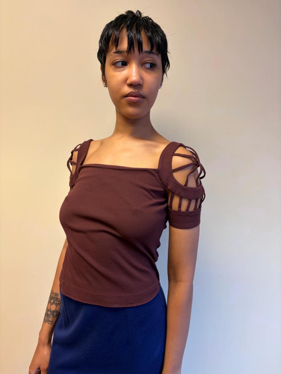 80s Sybilla Cutout Sleeve Top product image