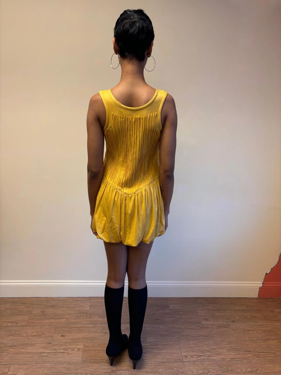 80s Koos Van Den Akker Shredded Yellow Bubble Dress product image