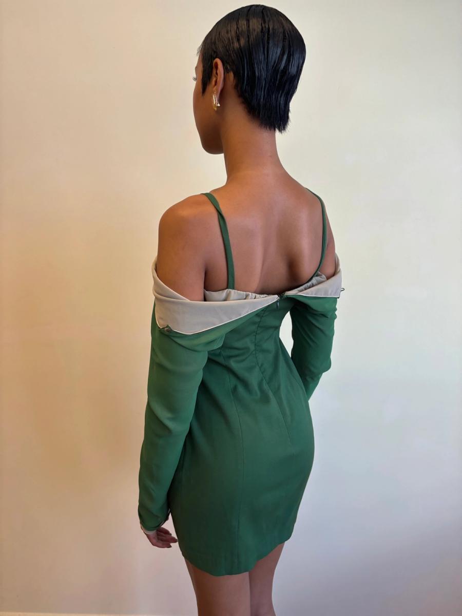 1980s Dolce & Gabbana Layered Chiffon Sleeve Dress product image