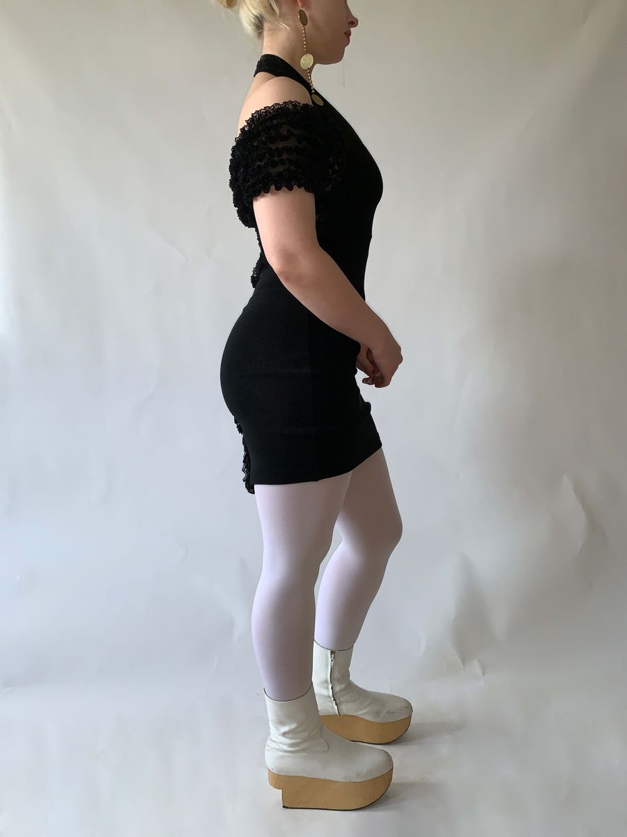 Chantal Thomass Black Frill Bodycon Dress product image