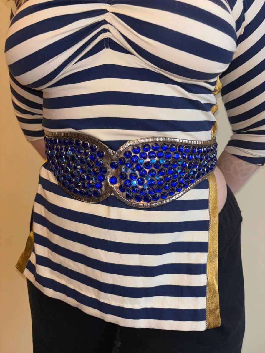 1980s Parisian Designed Blue Gem Encrusted Belt product image