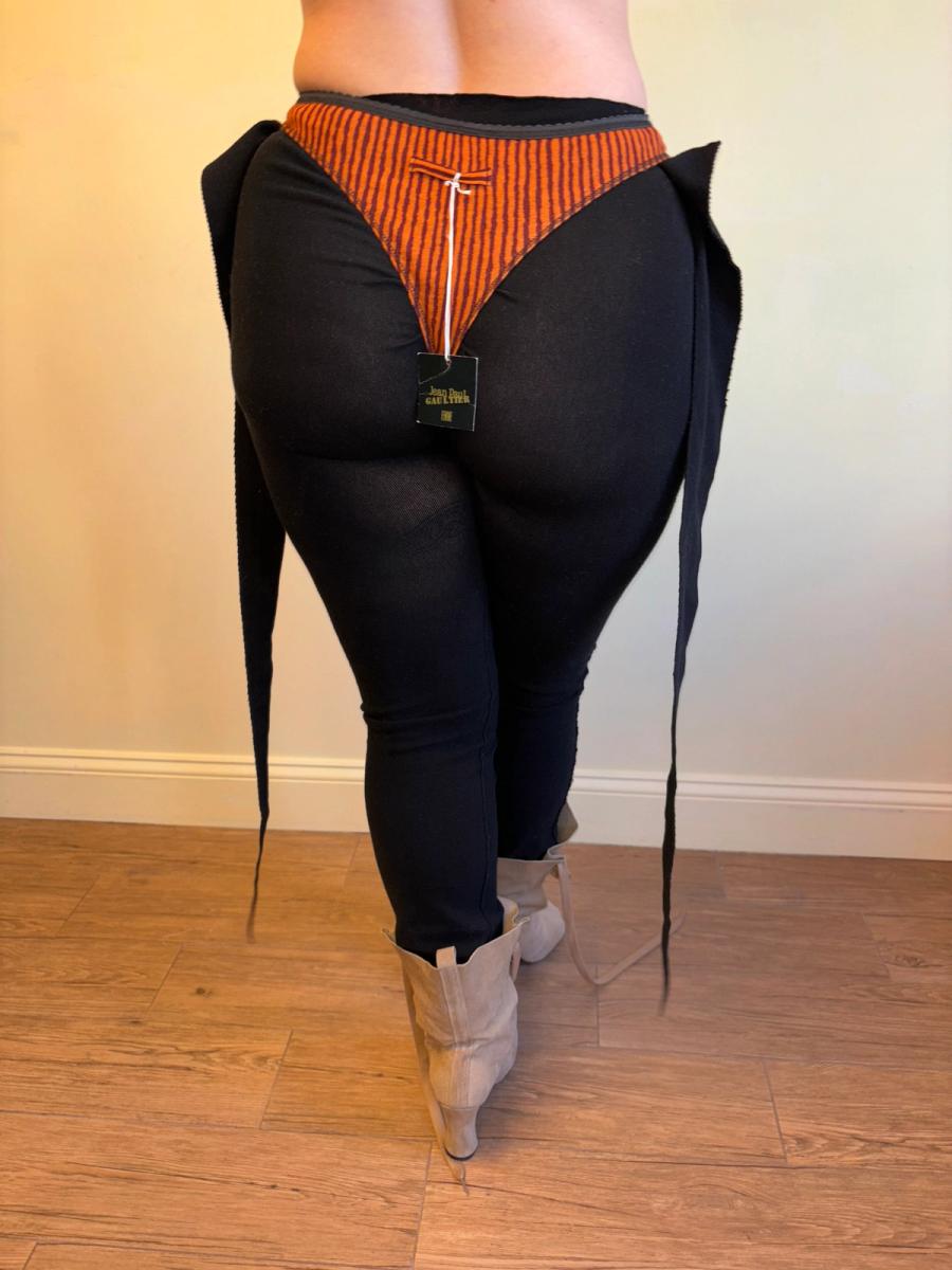 90s Gaultier Dead-stock Orange Printed Thong  product image
