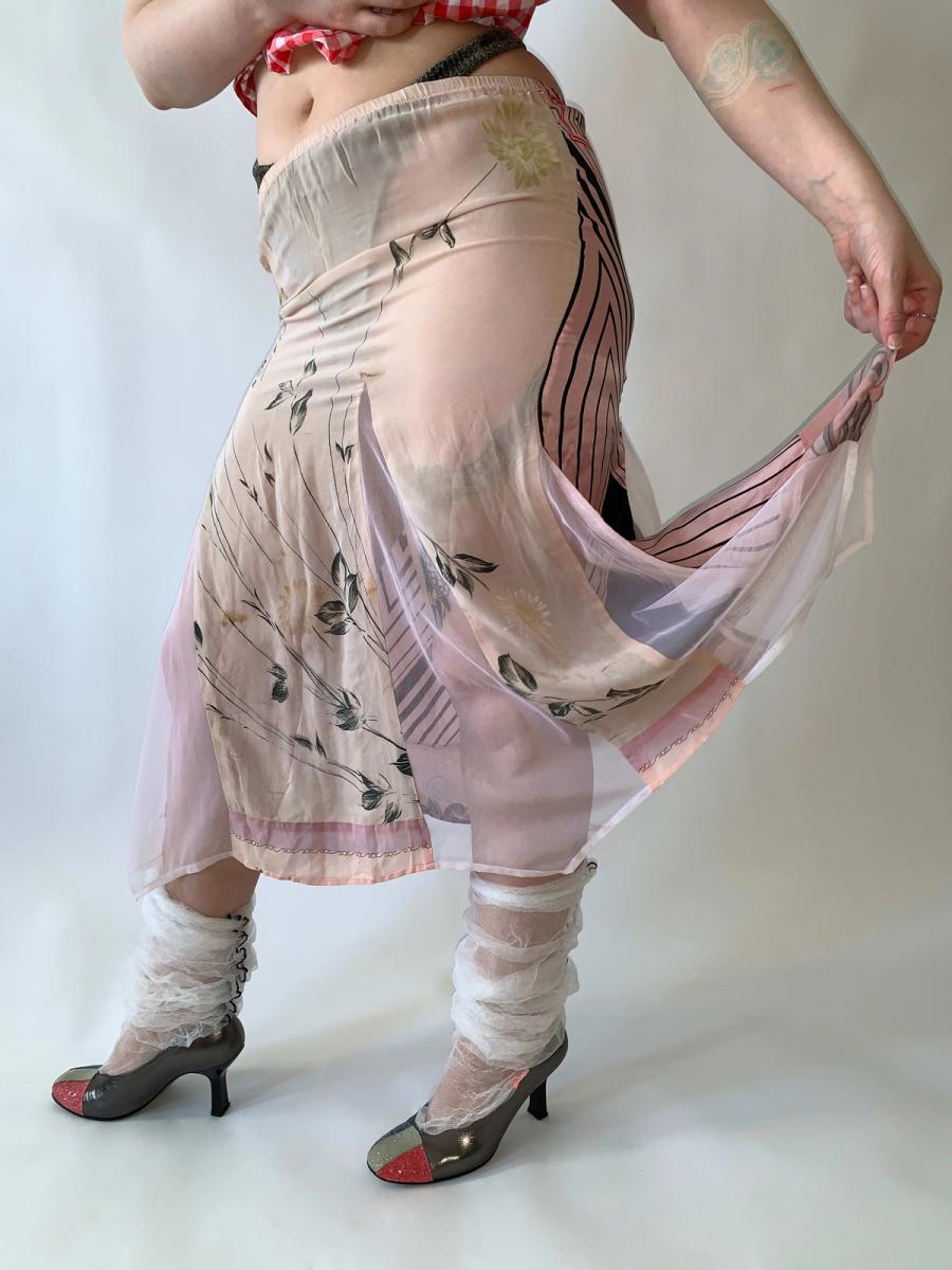 Claudette Patchwork Scarf Skirt
