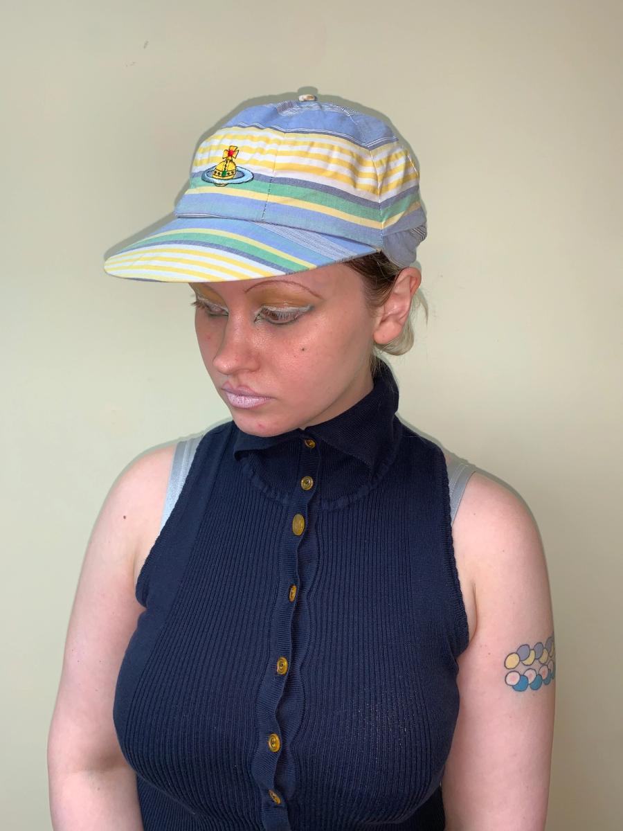 80s Vivienne Westwood 'Go Pagan' Striped Cap product image