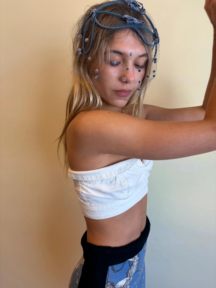80s Mugler White Bandeau Top product image
