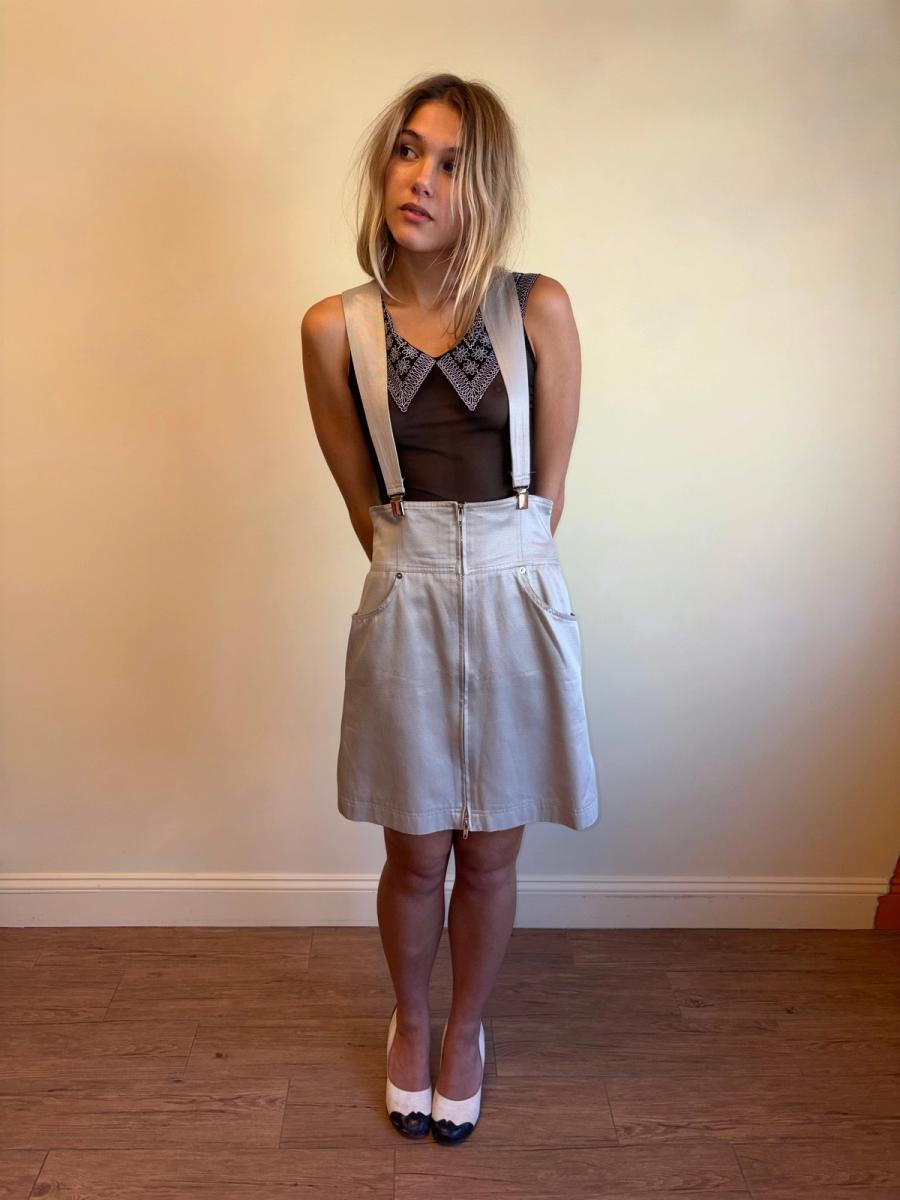 Vintage Claude Montana Suspender Skirt product image