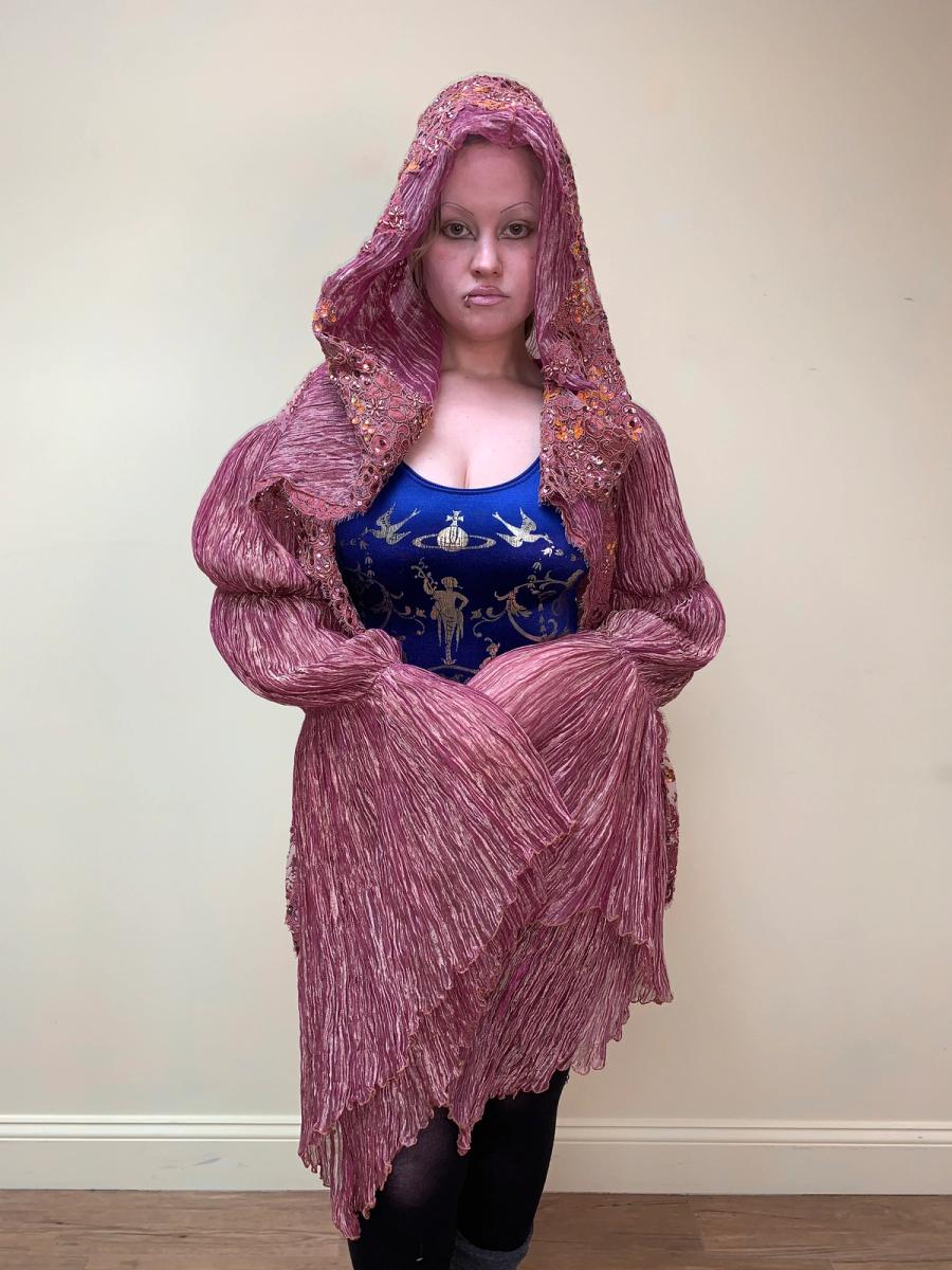 Gaultier Homme Hooded Lamé Jacket with Alençon Lace product image