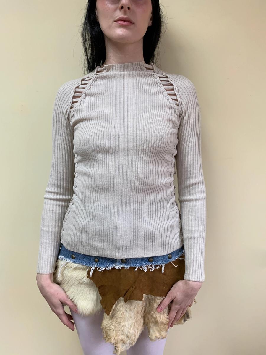 Vintage Jean-Paul Gaultier Ribbed Cutout Shirt product image