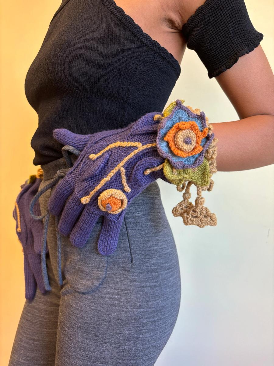 Vivienne Westwood 'On Liberty' Gloves with Crocheted Dimensional Flowers product image