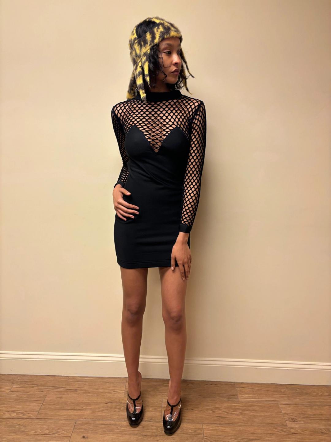 fishnet dress fashion Fashion Nova Large Gray Leah Fishnet Spaghetti Strap Women's Maxi Dress NWT