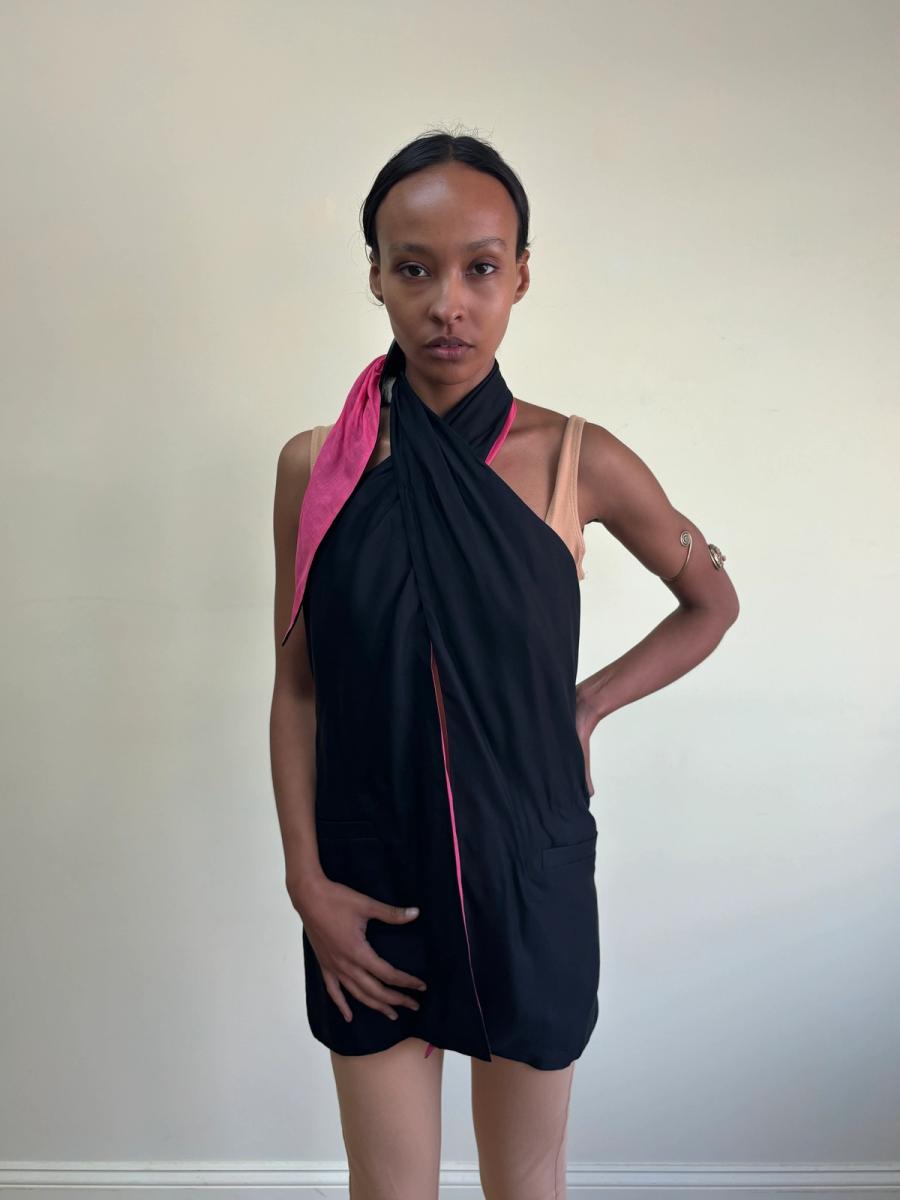 Jean-Paul Gaultier Suiting Halter With Hot Pink Lining product image