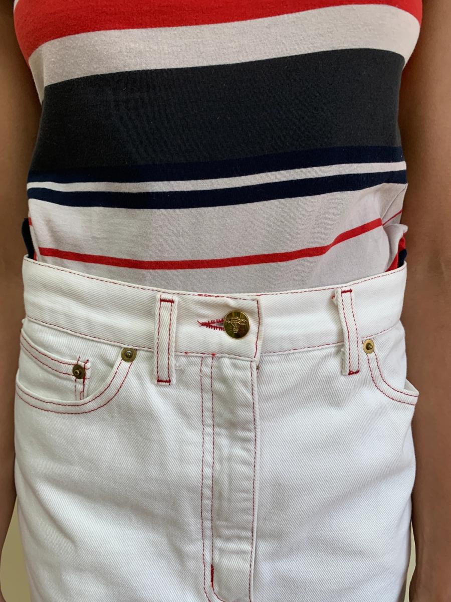 90s Vivienne Westwood White Denim Miniskirt product image