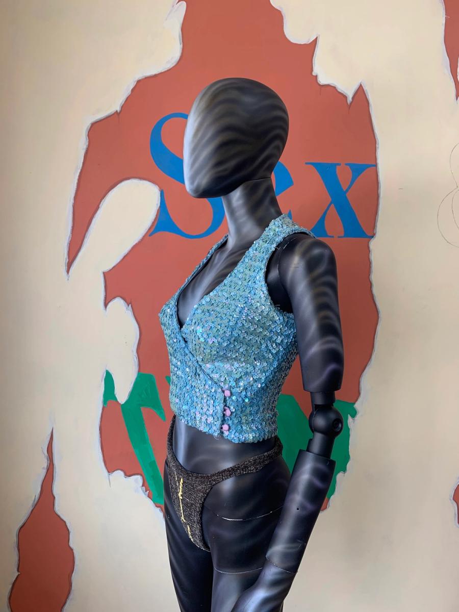 70s Biba Gelatin Sequin Gillet product image