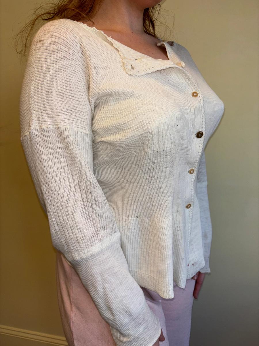 Rare French Antique Cotton Cardigan product image