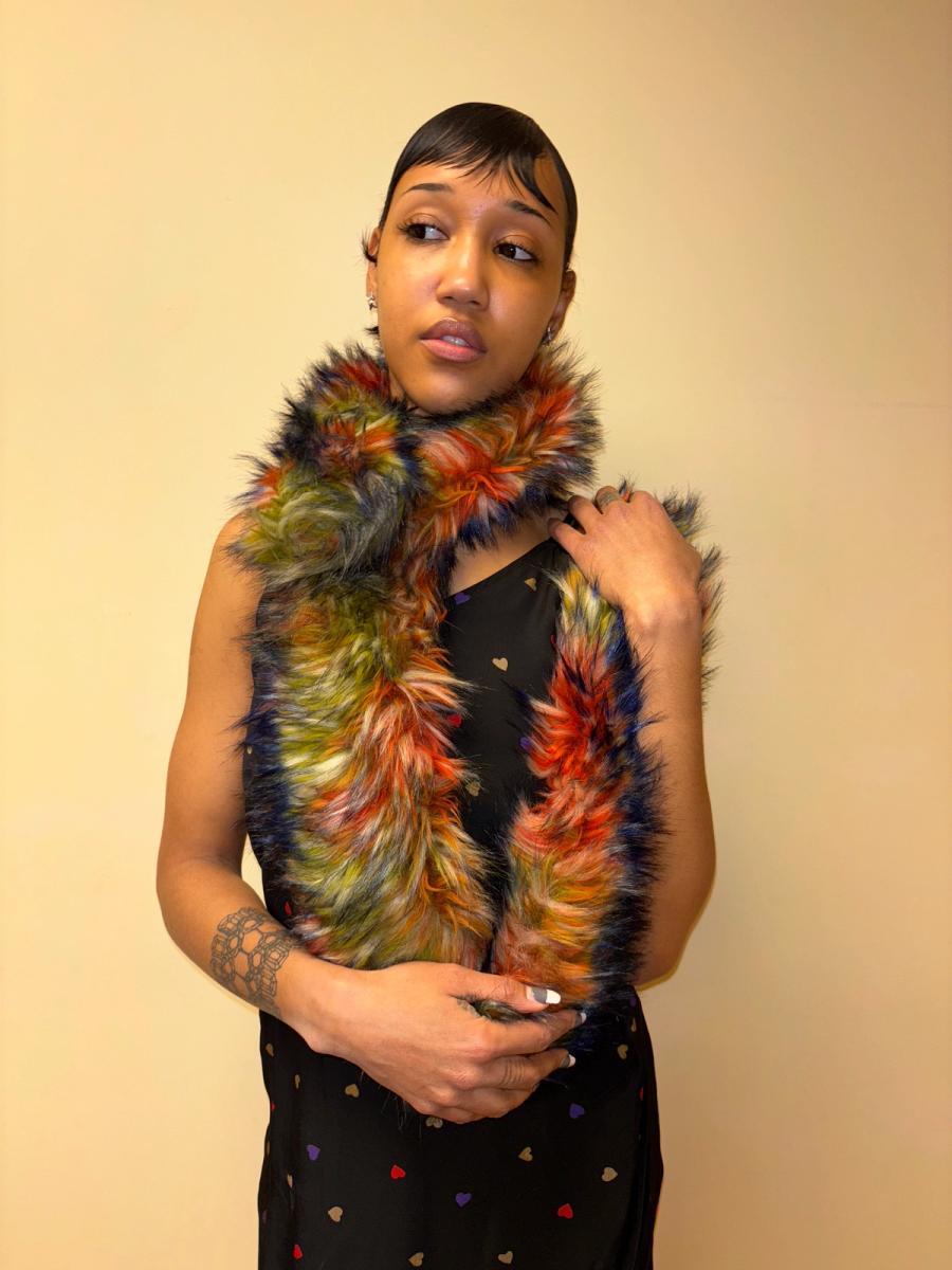 Tsumori Chisato Rainbow Faux Fur Scarf product image