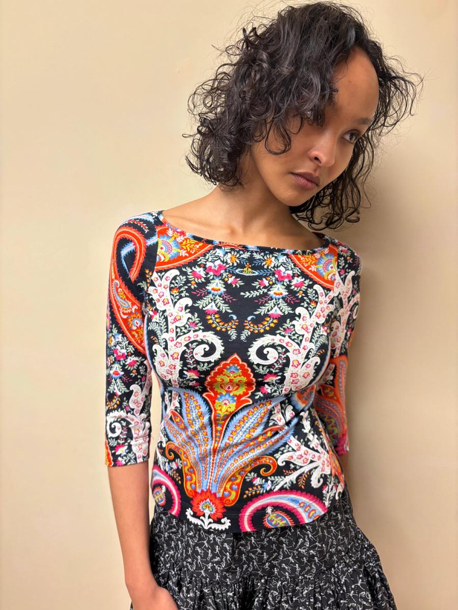 Vivienne Westwood Gold Label Ornate Paisley Printed Top With Orb product image